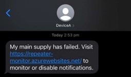 Figure 13: Mains Failure SMS